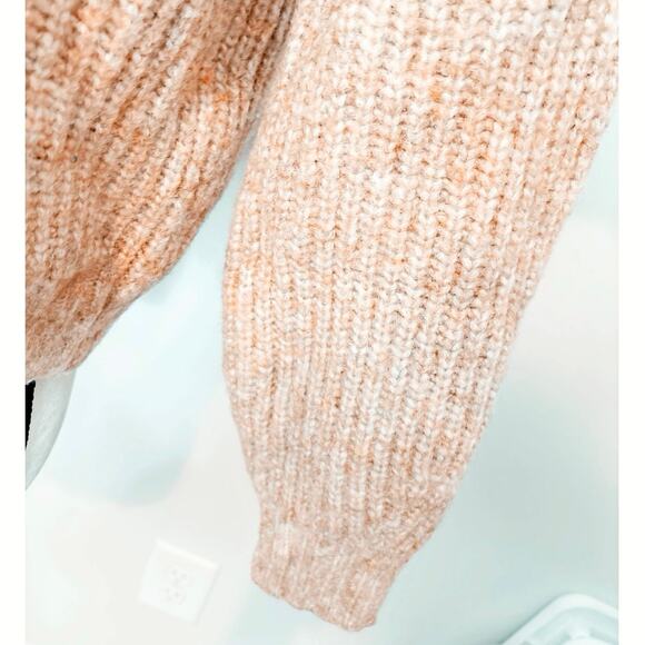 H&M Pink Chunky Wool Blend Off Shoulder Carmen Pullover Sweater Size M - Picture 7 of 7